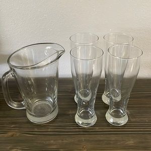 Beer pitcher and Pilsner mugs